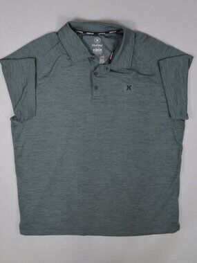 🌊 Hurley Polo Shirt XL Green Athletic Performance Golf Casual